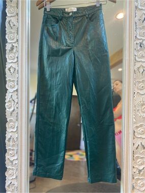 Wilfred Teal Leatherette Pants